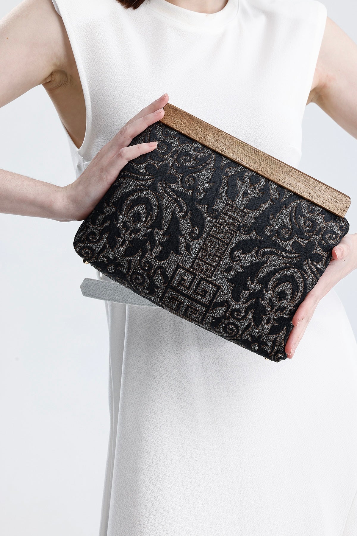 Heybes Kadın Otantik Desen Clutch Çanta