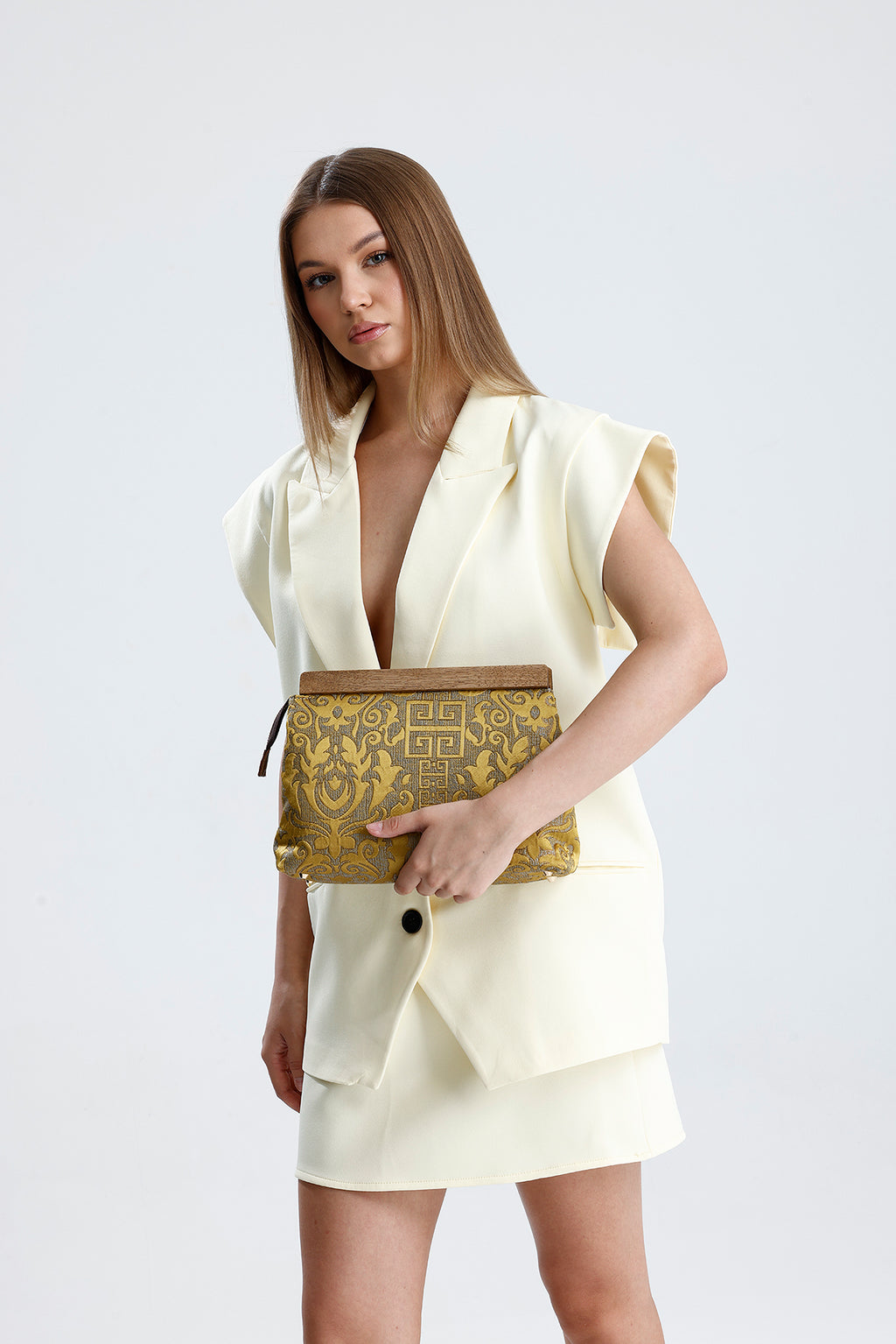 Heybes Kadın Otantik Desen Clutch Çanta