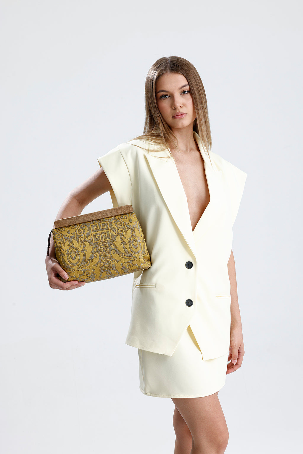Heybes Kadın Otantik Desen Clutch Çanta