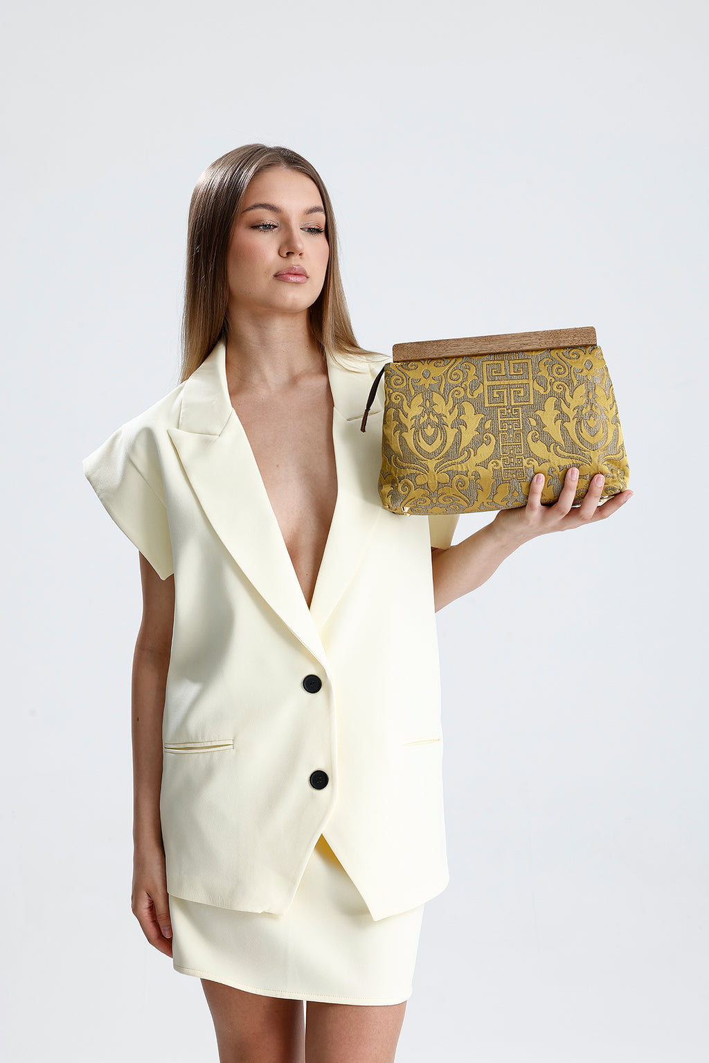 Heybes Kadın Otantik Desen Clutch Çanta