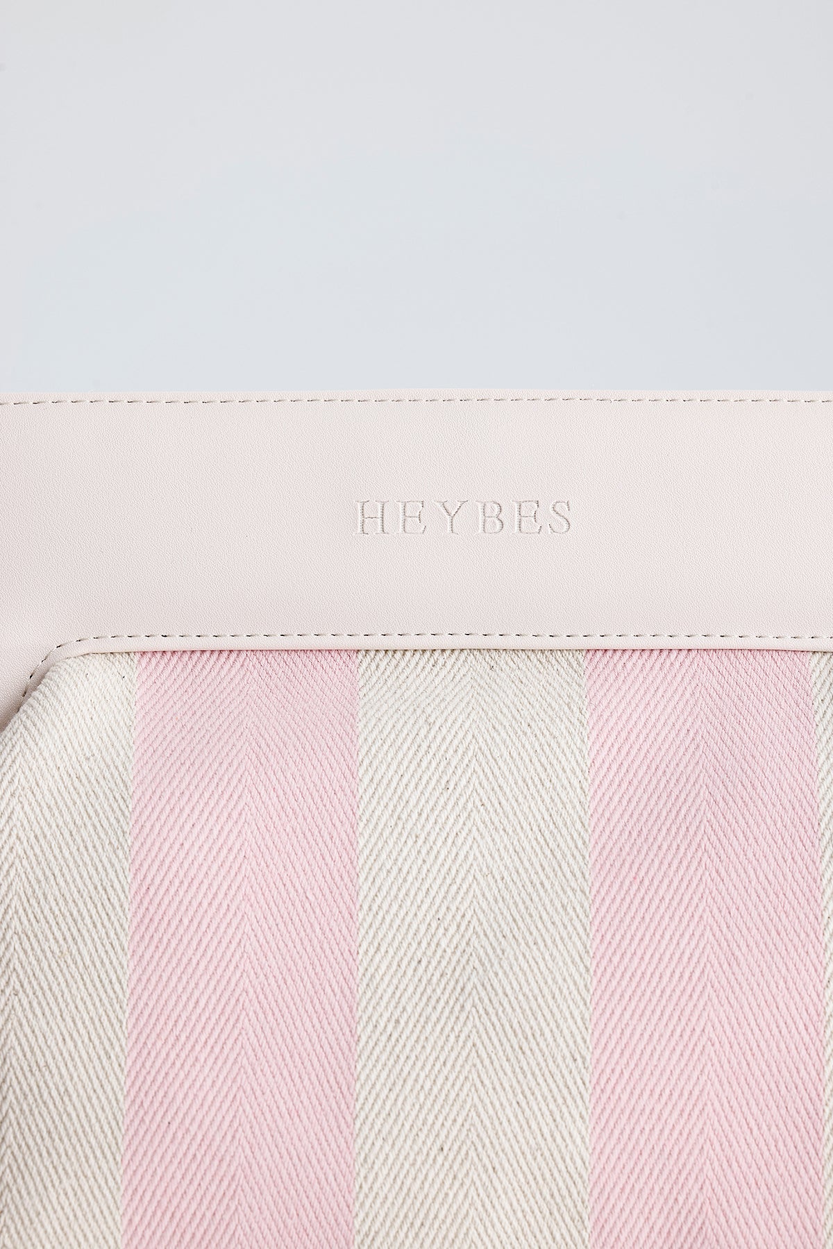 Heybes Kadın Çizgi Desenli Kanvas Clutch El Çantası
