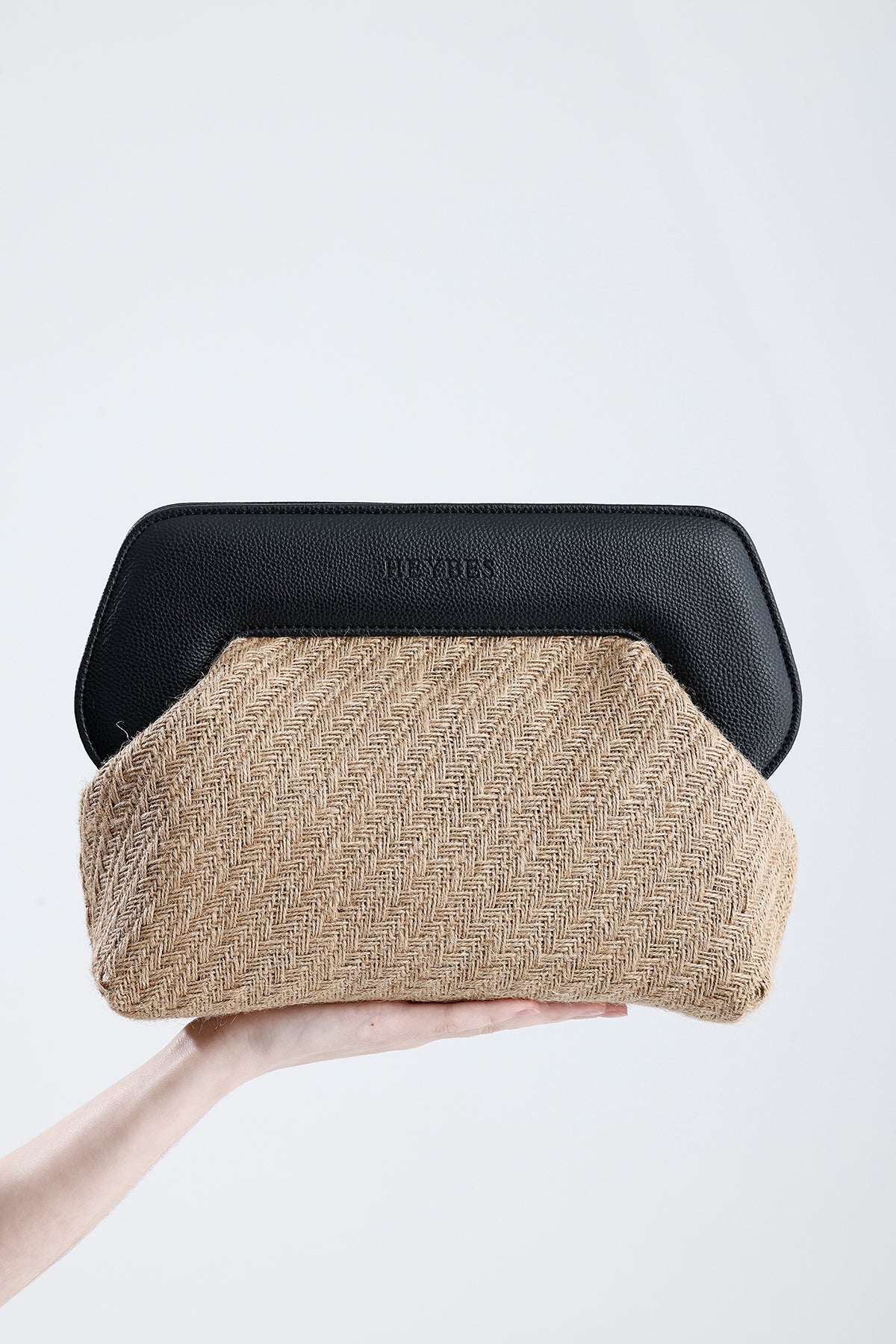 Heybes Kadın Çerçeveli Jüt Clutch El Çantası