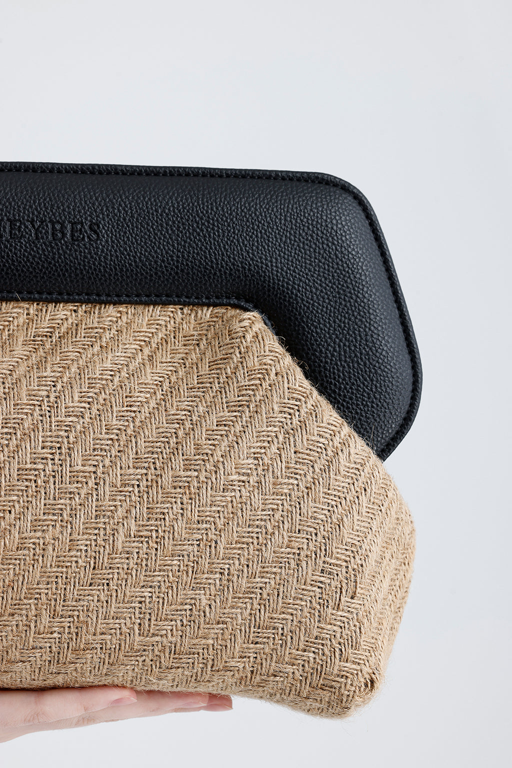 Heybes Kadın Çerçeveli Jüt Clutch El Çantası