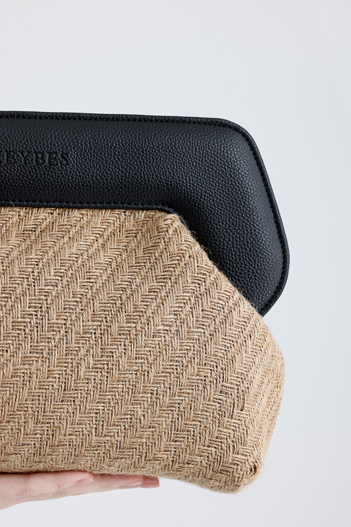 Heybes Kadın Çerçeveli Jüt Clutch El Çantası