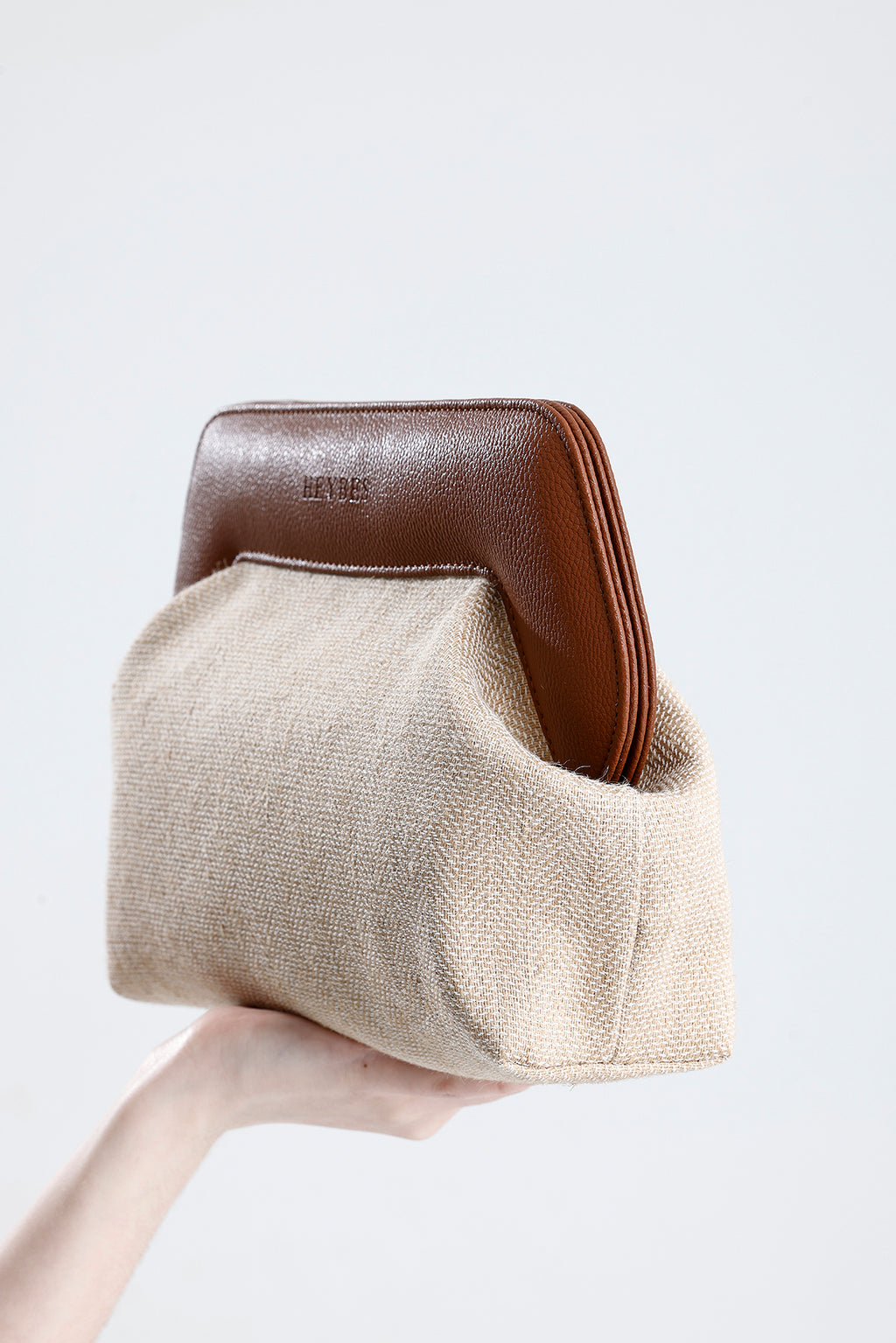 Heybes Kadın Çerçeveli Jüt Clutch El Çantası