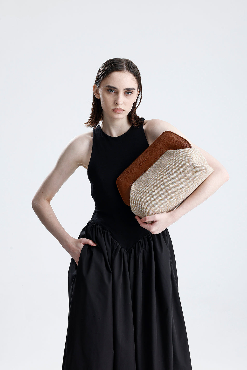 Heybes Kadın Çerçeveli Jüt Clutch El Çantası