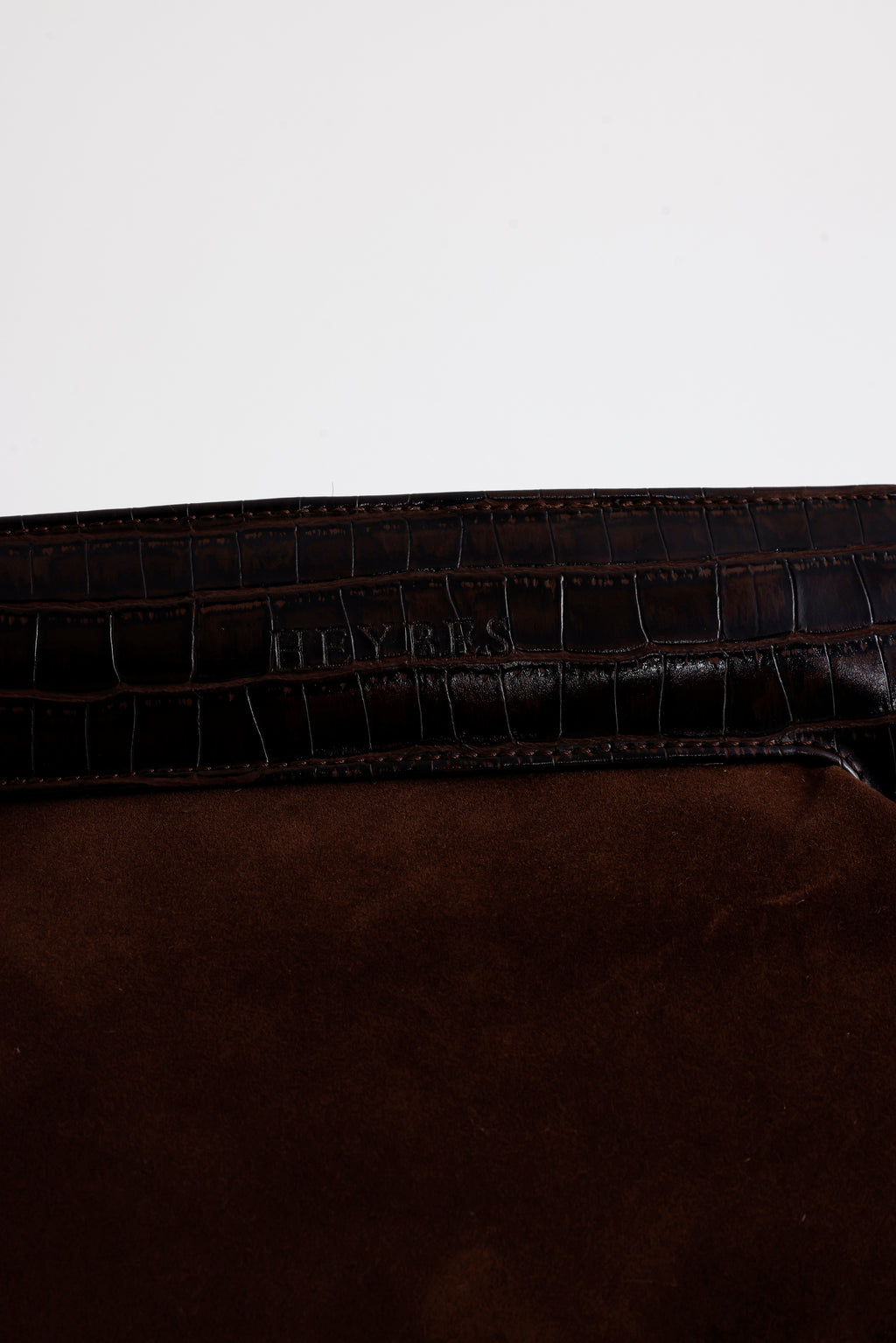 Heybes Kadın Deri Detaylı Süet Clutch El Çantası