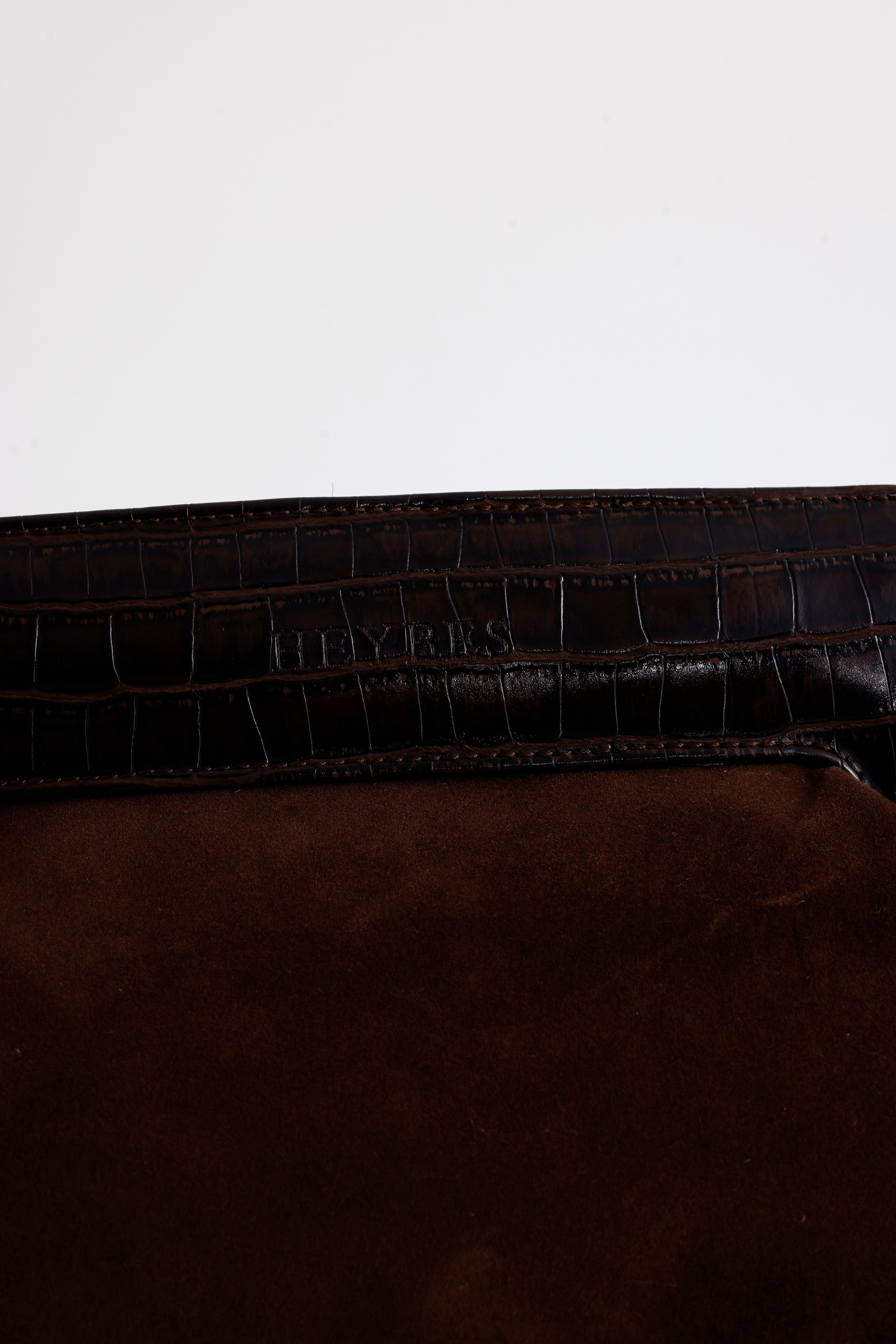 Heybes Kadın Deri Detaylı Süet Clutch El Çantası