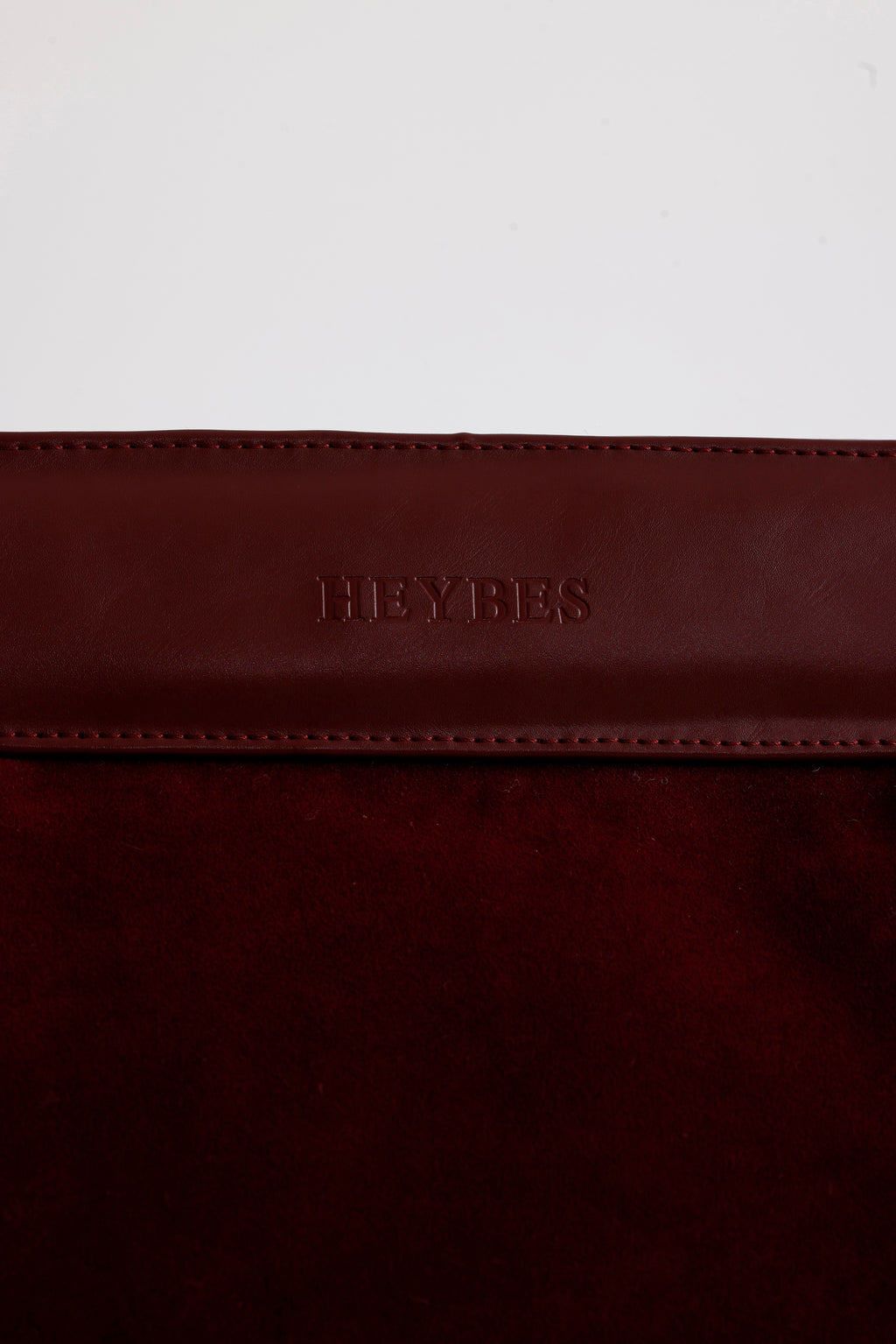 Heybes Kadın Deri Detaylı Süet Clutch El Çantası