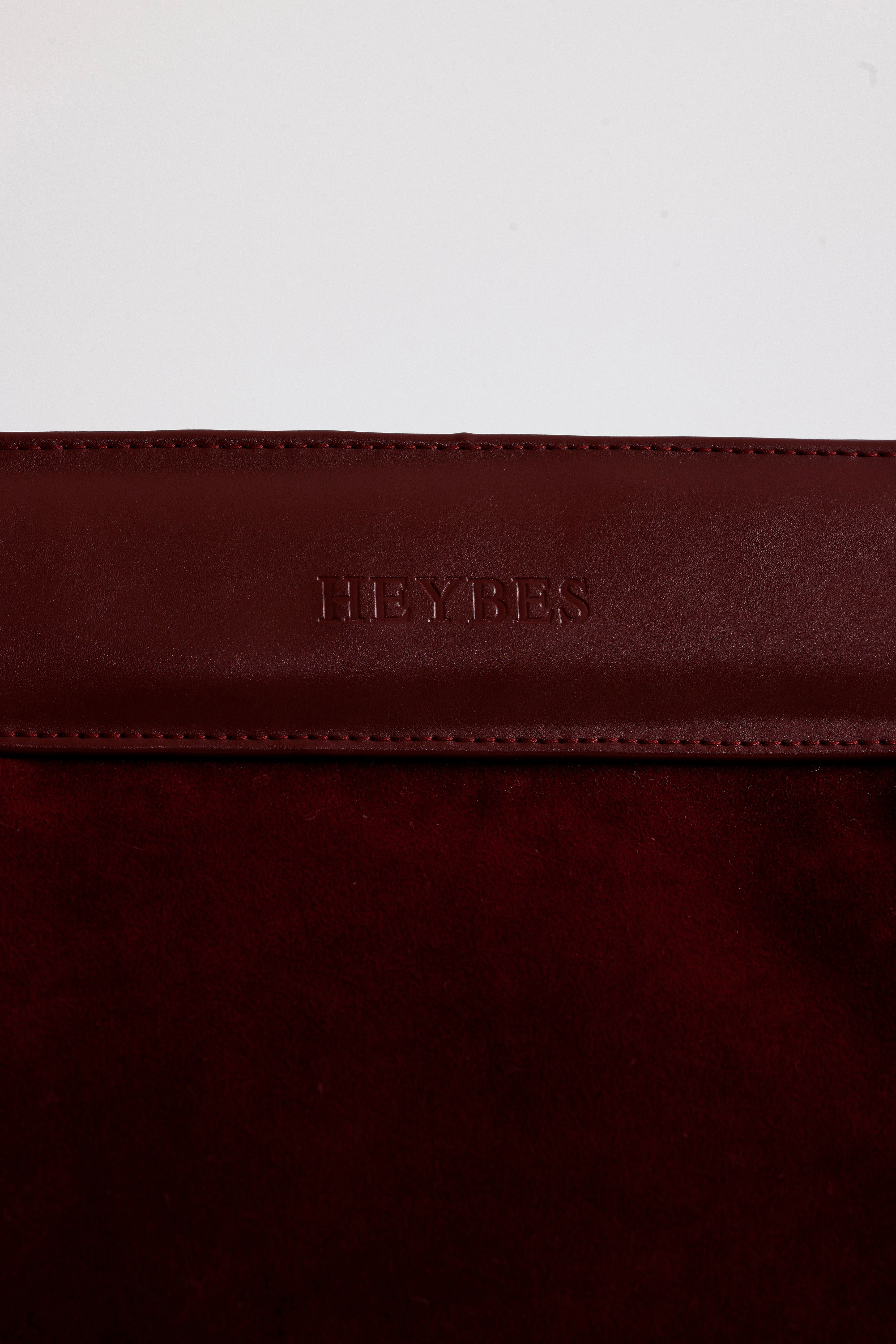Heybes Kadın Deri Detaylı Süet Clutch El Çantası