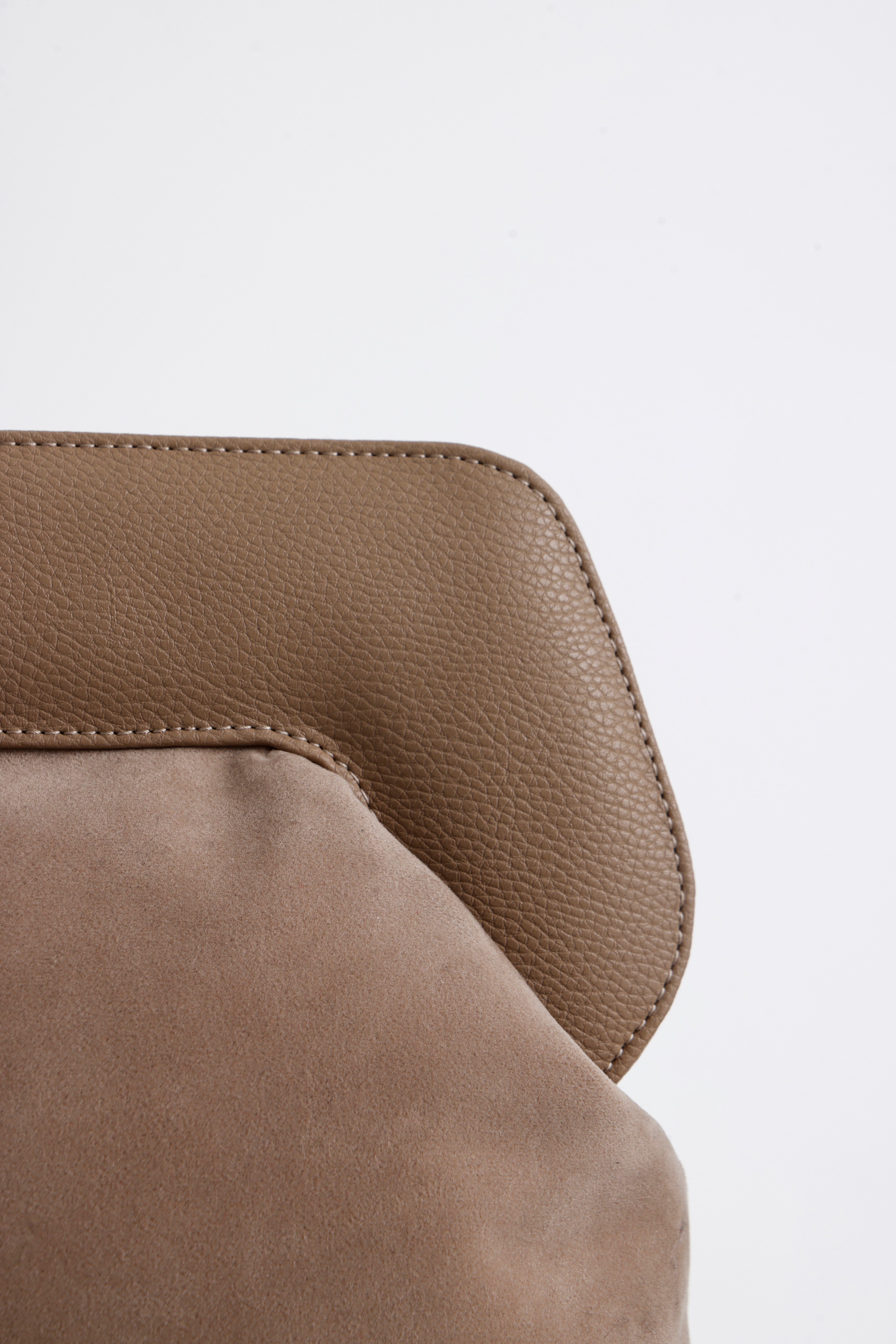 Heybes Kadın Deri Detaylı Süet Clutch El Çantası