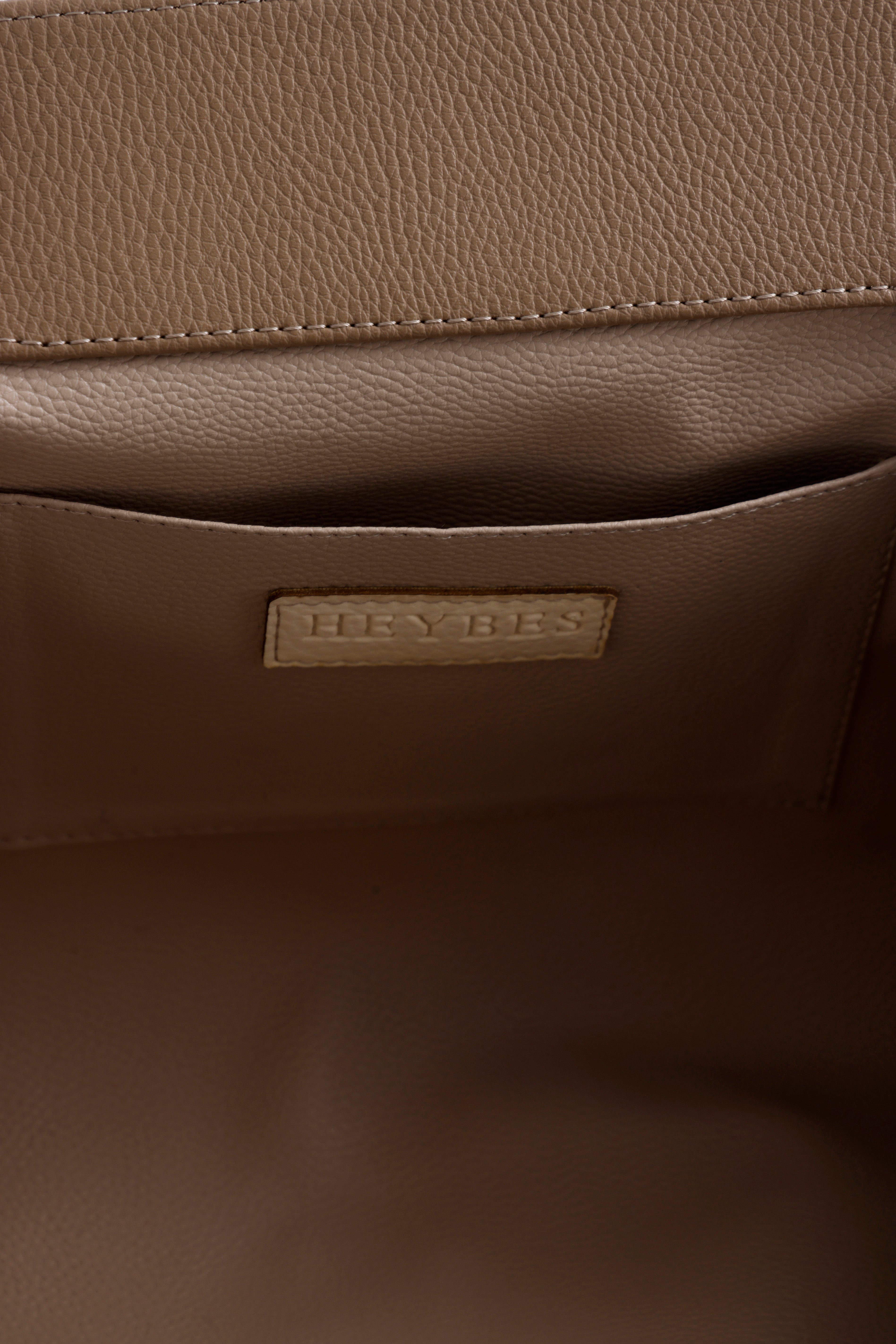 Heybes Kadın Deri Detaylı Süet Clutch El Çantası